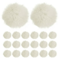 Uxcell 20-Pack Faux Fur Pom Poms, 2 Inch/ 5 cm Soft Fluffy PomPoms Balls Faux Rabbit Fur with Elastic Loop for DIY[Beige]