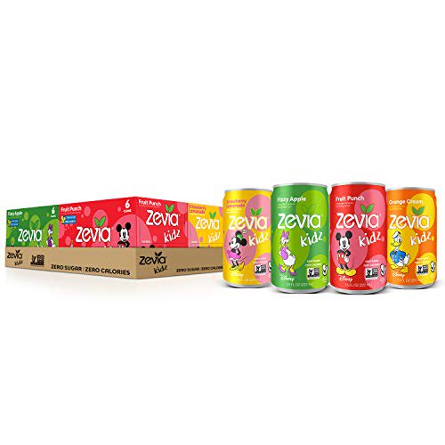 Zevia Kidz Sparkling Drink, Variety Pack, 7.5 Ounce Cans (Pack of 24
