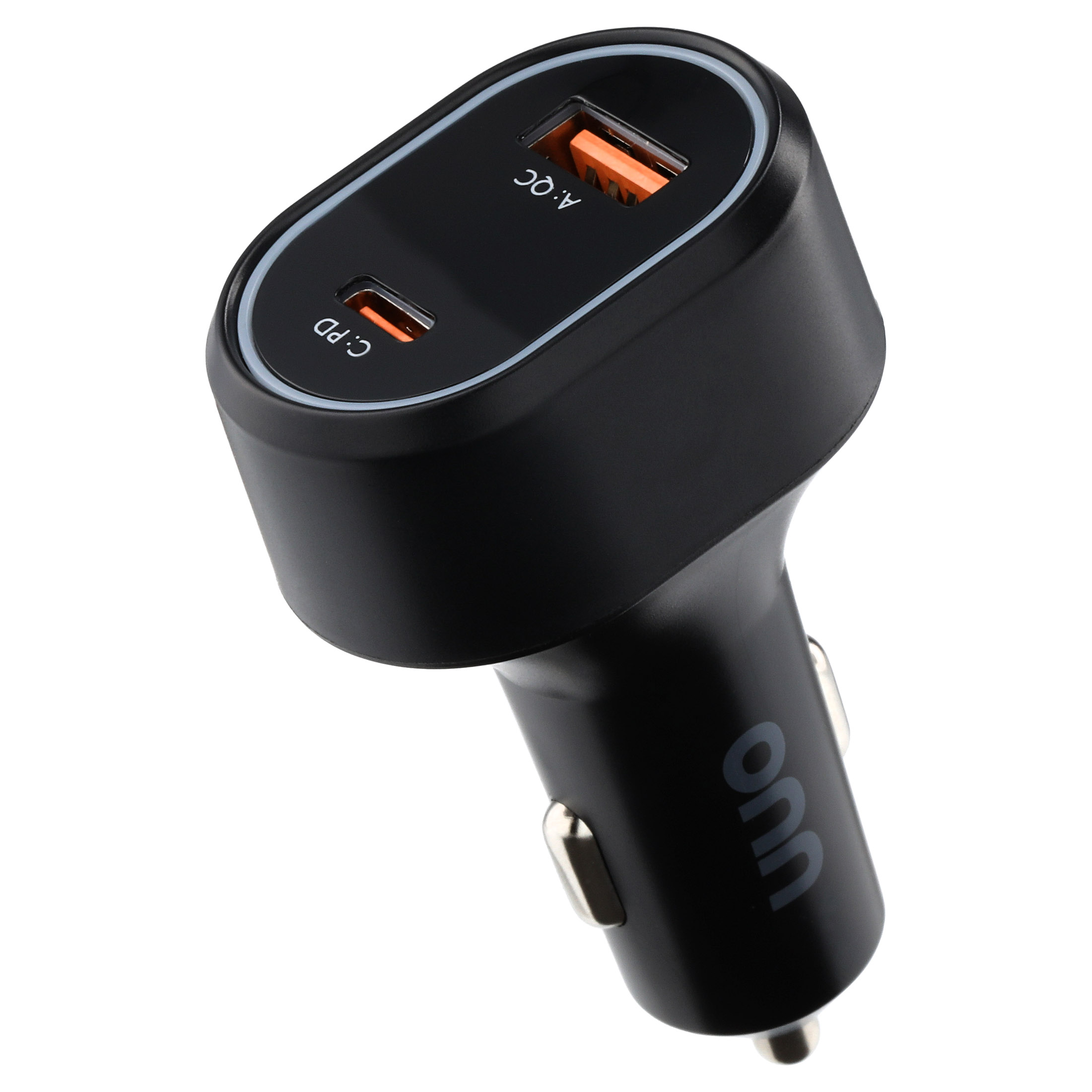 onn Dual Port Fast Car Charger, USB-C & USB