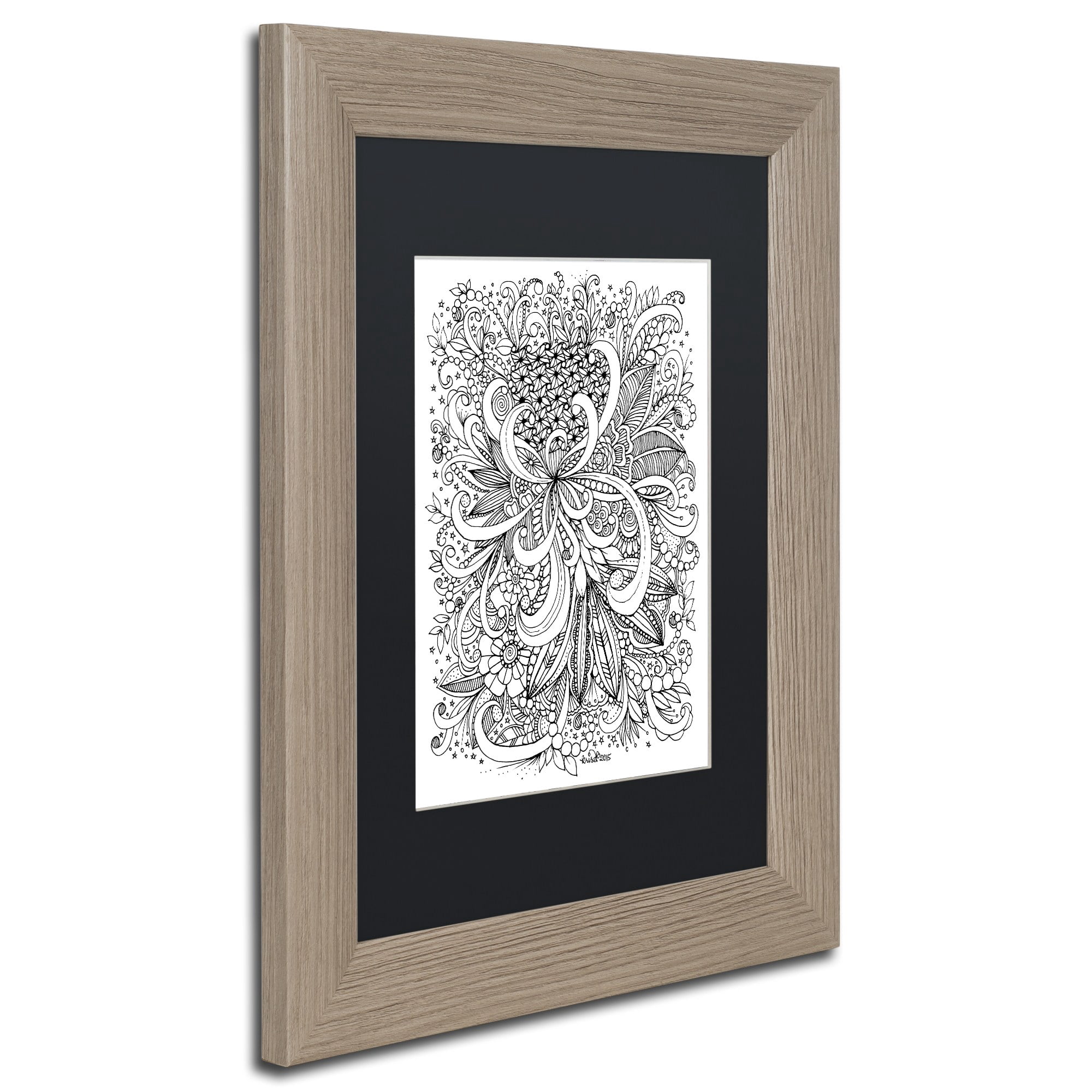 "Zendoodle 3" Canvas Art by KCDoodleArt Black Matte, Birch Frame