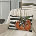 thumbnail image 5 of Fall Pillow Covers 12x20 Set of 2 Orange Pumpkin Maple Leaves Stripes Fall Decor Pillowcase Autumn Harvest Decorative Outdoor Throw Pillow Covers Linen Thanksgiving Cushion Case for Sofa Home, 5 of 6