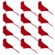 thumbnail image 1 of 12 pinzas artificiales de cardenal rojo con plumas, púas florales realistas de cardenal rojo para decorar el árbol de Navidad, manualidades y manualidades., 1 of 8