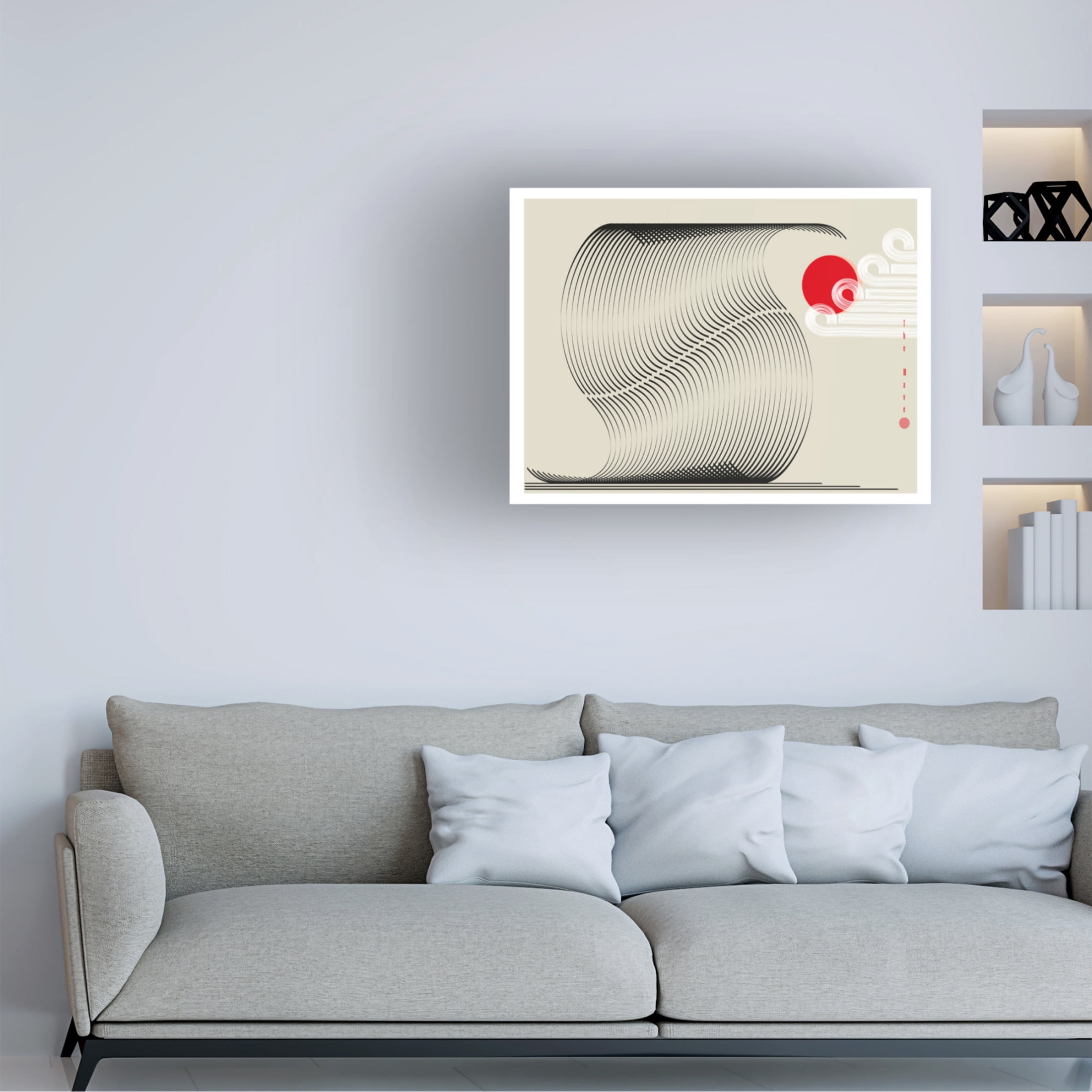 Trademark Fine Art Frances Collett  The Wave Biscuit Black Canvas Wall Art