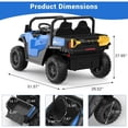 thumbnail image 4 of 24V Ride On Dump Truck, Ride On Car with Remote Control, Electric Dump Bed and Extra Shovel, Ride On Tractors Car with Music Player, Key Start for Safety, Gift for Kids,Blue, 4 of 8