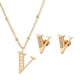 thumbnail image 1 of Juego Joyería Mujer, Collar Aretes Inicial Letras LuckyLy, Acero Inoxidable Baño de Oro 18k dorado UNITALLA, 1 of 6