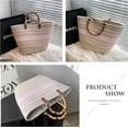 thumbnail image 2 of LinYooLi Straw Beach Bag, Straw Tote Bag for Women with Bamboo Handles Summer Vacation Woven Beach Bag Shoulder Handbag, 2 of 5