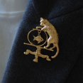 thumbnail image 6 of AOOOWER Catching Fish Cat Brooches for Women Unisex Metal Naughty Pet Party Pins, 6 of 11