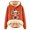 Orange, variant on Women Christmas Outfit Western Christmas Print Women's Hooded Sweatshirt Festive Holiday Girly Cozy Pullover Top Gray M
