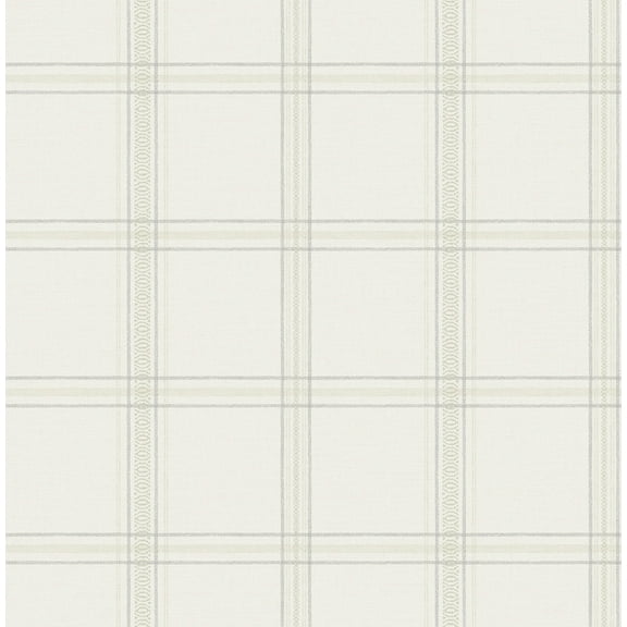 Chesapeake Auberge White Plaid Wallpaper