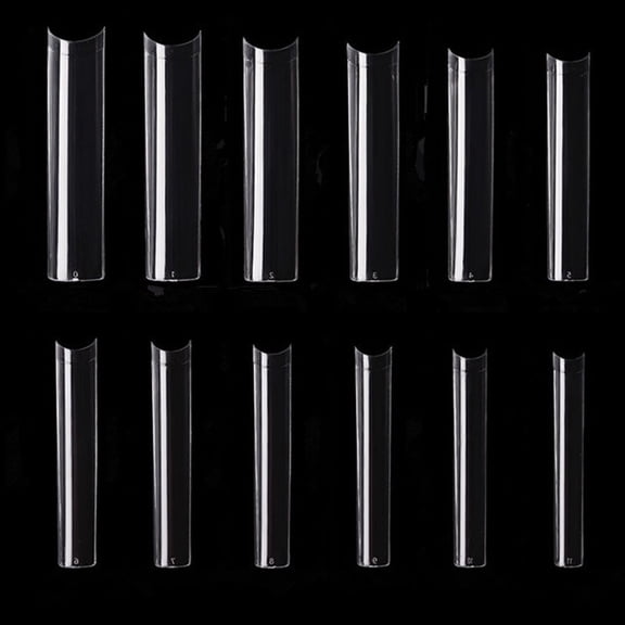 YIMART NO C Curve Square Nail Tips,NO C Curve Long Nail Tips,600pcs No C Curve XXXL Square Straight False Nail Tips Half Cover Clear Extra Long Fake Nails