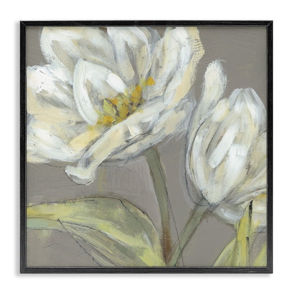 Stupell Industries Contemporary Flower Petals Green Grey Black Framed Giclee Art, 12 x 12, by Jennifer Goldberger