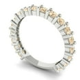 thumbnail image 2 of 1.26 ctw Wedding Band for Women - 18K White Gold Natural Morganite Stackable Eternity Ring, 2 of 6
