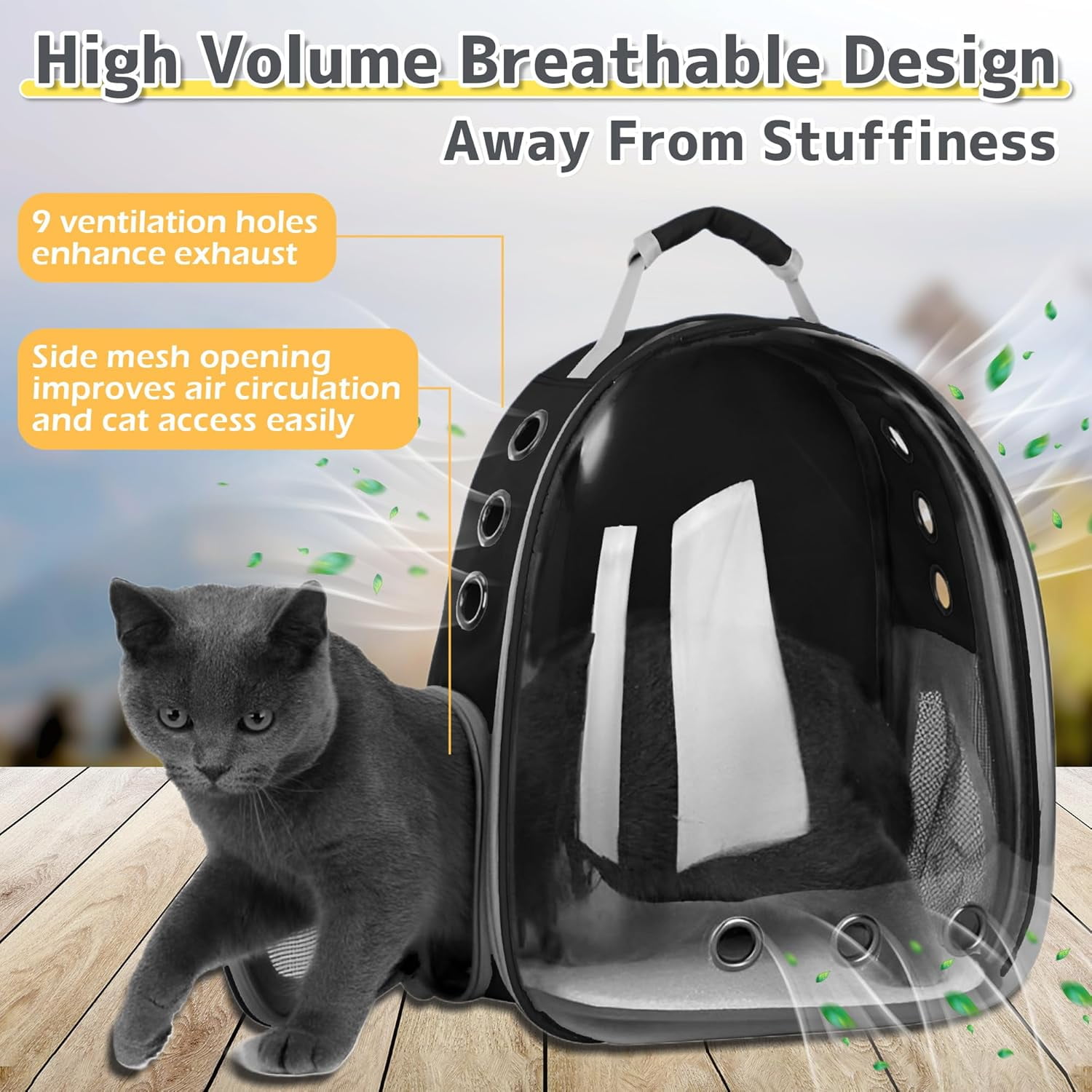 Airline-Approved Cat & Small Dog Backpack Carrier – Transparent Bubble Space Capsule Travel Bag for Hiking & Outdoor Use