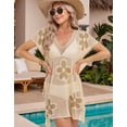 thumbnail image 2 of Beach Cover Up for Women V-Neck Floral Swimsuit Cover Up Casual Loose Crchet Bathing Suit Cover Up Shermie, 2 of 6