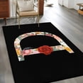 thumbnail image 2 of Black Letter D Flower Area Rugs 4x6 ft Watercolor Alphabet D Pink Beige Floral Leaf Washable Rug Non Slip Indoor Carpet Absorbent Floor Mat for Living Room Bedroom Dining Room, 2 of 9
