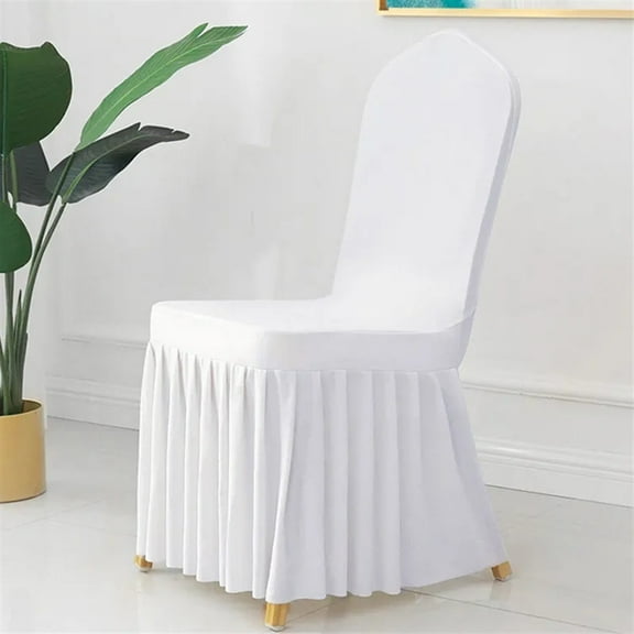 Wedding Chair Cover Party Decoration Spandex With Skirt Pleated Use Elastic Stretch Dining Birthday Hotel Banquet