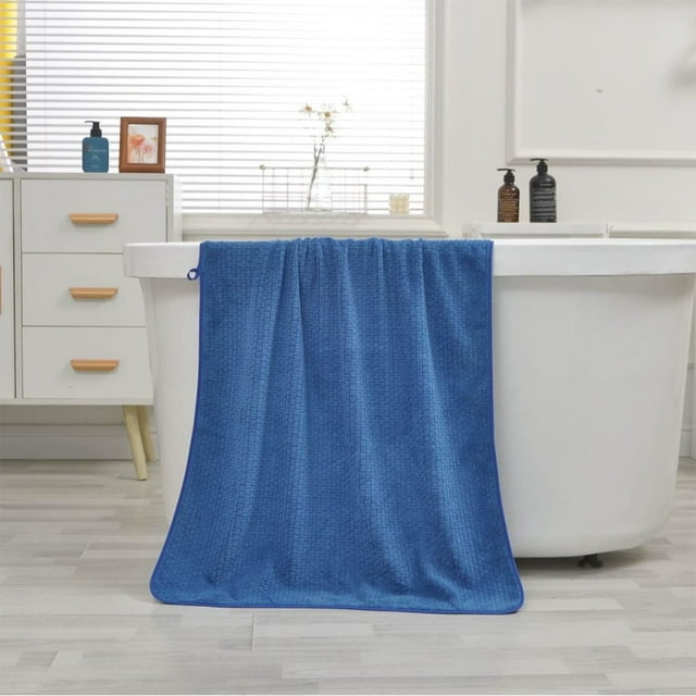 Toalla de baño grande 55x28 pulgadas | Forro polar absorbente suave y grueso | Diseño de rayas de terciopelo de secado rápido | Hotel Spa Gimnasio Casa Piscina Ducha Uso | Dobladillo doble duradero