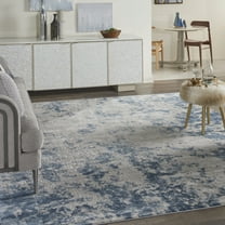 Nourison Rustic Textures Abstract Grey/Blue 9'3" x 12'9" Area Rug, (9x13)