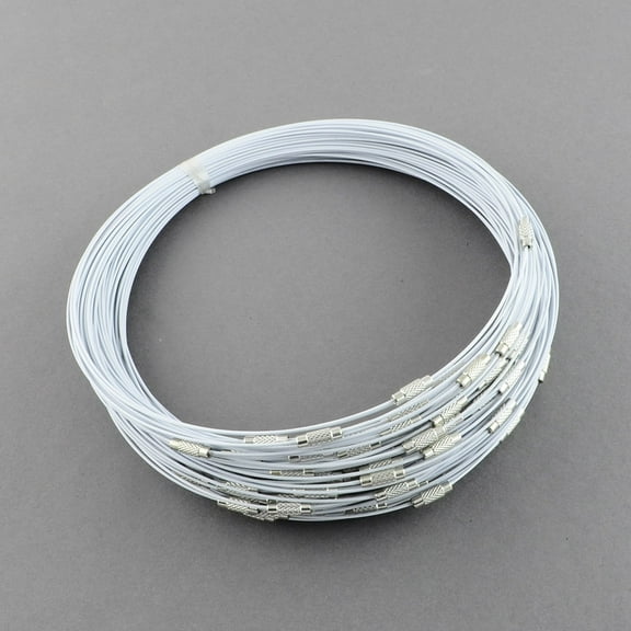 Stainless Steel Wire Necklace Cord DIY Jewelry Making with Brass Screw Clasp Gainsboro 17.5 inch
