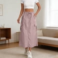 thumbnail image 2 of Wdgfv Maxi Skirt for Women Summer Side Slit Pencil Skirts Elastic High Waisted Long Skirt, 2 of 6
