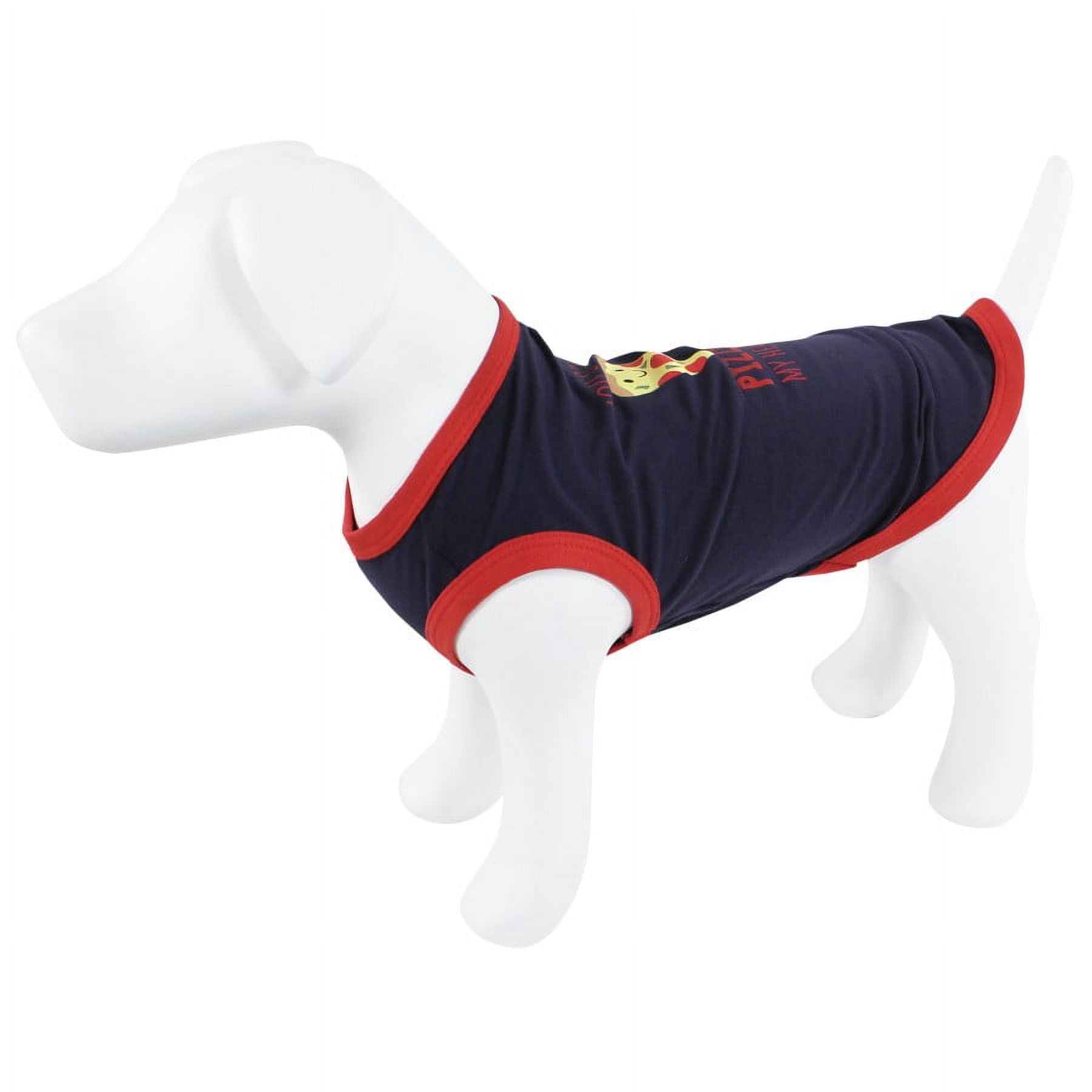 Luvable Friends Dog Pet Dog and Cats Cotton T-Shirts 2pk, Pizza Bananas, Large
