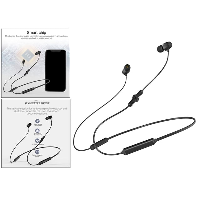 Banda para el cuello Yotijar con auriculares magnéticos con micrófono IPX5