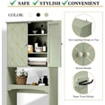 thumbnail image 4 of Over The Toilet Storage Cabinet with Trim, Modern Bathroom Organizer Over Toilet with Adjustable Shelves and Toilet Paper Holder for Bathroom, 4 of 13