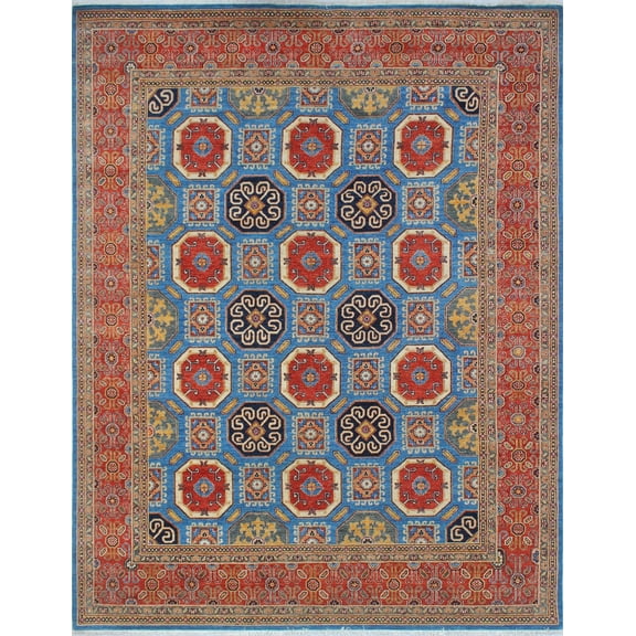 Aria Zahba Blue/Rust Rug, 7'10" x 9'11"