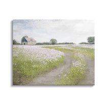 Rural Country Meadow Path Landscape Graphic Art Gallery Wrapped Canvas Print Wall Art
