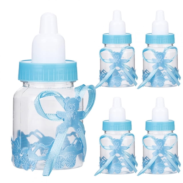 Contenedor de dulces, 24 piezas, adorable botella de plástico para leche, caramelos, recuerdo para baby shower, alta capacidad