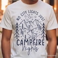 thumbnail image 2 of No City Lights Just Campfire Nights T-Shirt, White and Natural Camping Tee for Stargazing Campers, 2 of 9
