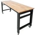 thumbnail image 2 of M optimized 60" Workbench Adjustable Height Workbench Rolling Cart, Workshop Tool Bench with Drawer, Wood Top Work Station for Garage Office Home, 2 of 6