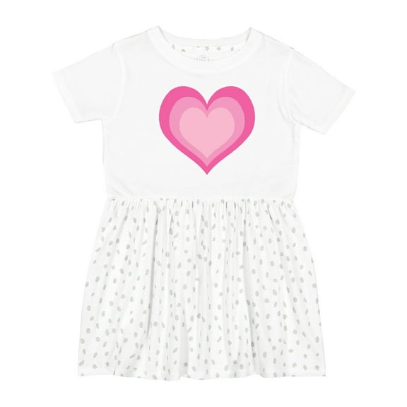 Inktastic Pink Valentine Heart Girls Toddler Dress