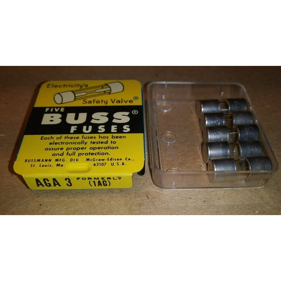 Cooper BUSSMANN AGA-3 Fuse, Cartridge, 3A, 6.3X15.9MM, FST ACT (5 Pieces)