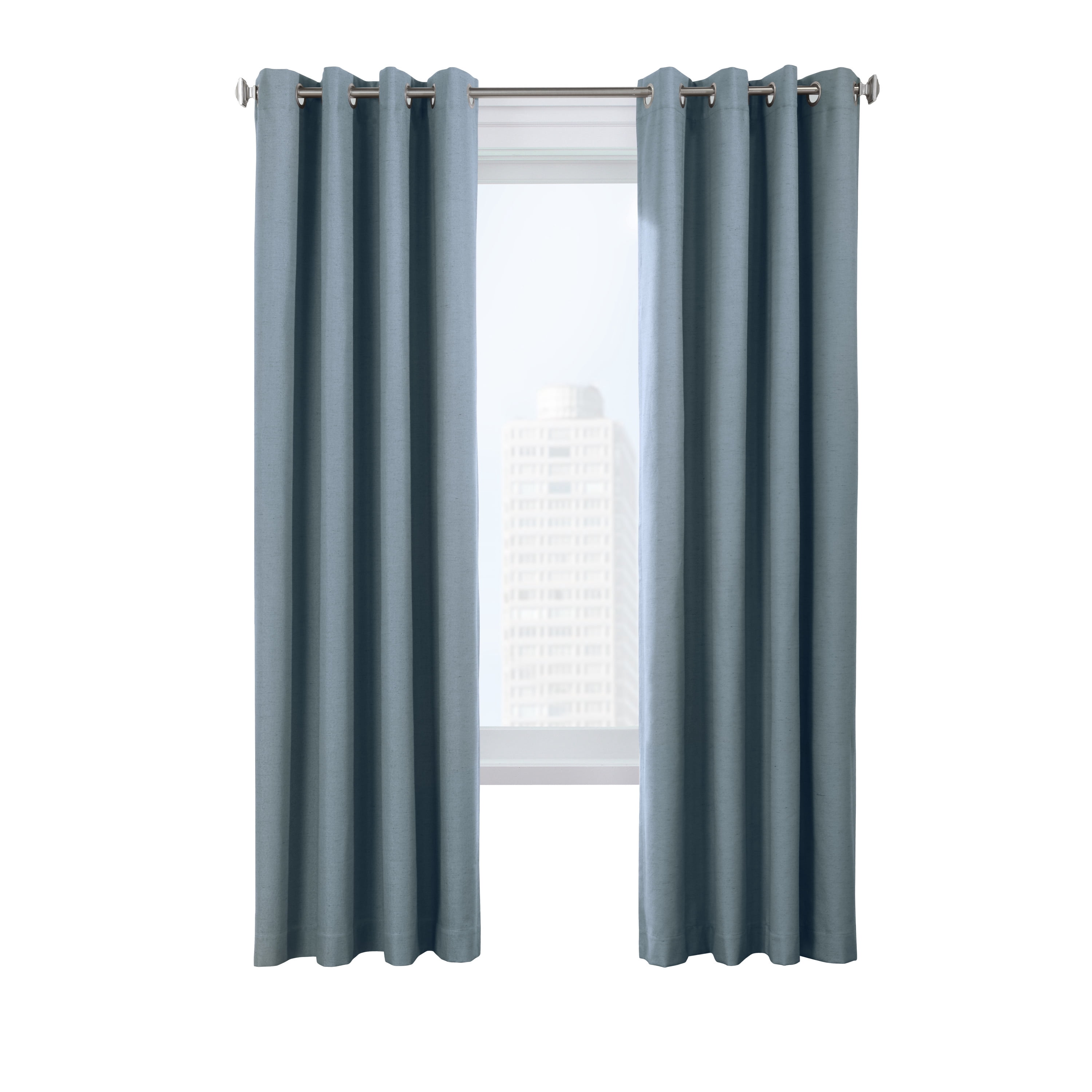 Vienna Total Blackout Foamback Grommet Curtain Panel Pair each 52" x 95" in Blue