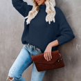 thumbnail image 4 of Women's Turtleneck Long Sleeve Loose Fit Sweater, 4 of 9