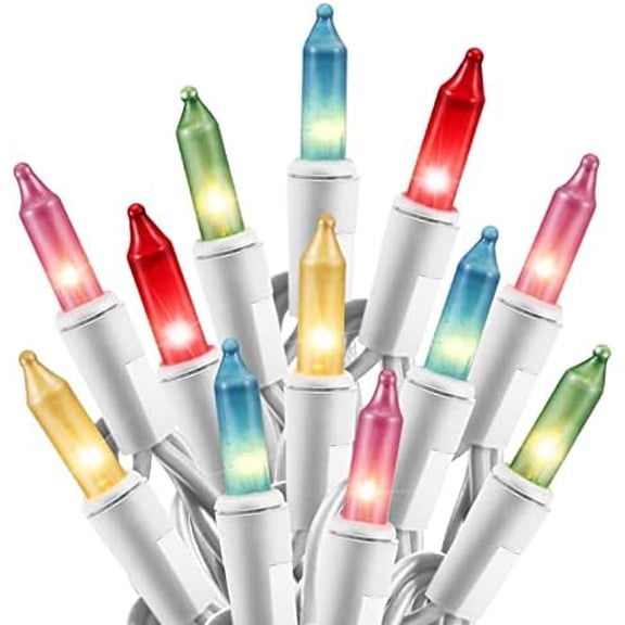 Easter Decorations Mini String Lights - 26.5 feet 100 Count Mini Light Set on White Wire Plug in End to End Connectable for Indoor Outdoor Party Yard Garden Patio Home Easter Decor, Multicolored