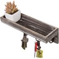 thumbnail image 3 of Estante Flotante Hecho en Madera Color marrón Quemado, de Estilo rústico; Tiene 4 Ganchos de Metal para Llaves XianweiShao 8390615118194, 3 of 3
