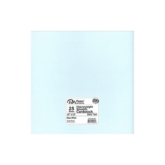 Paper Accents Paper Pearlized 12"x 12" 80lb 25pc Sea Mist