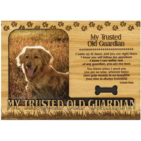 

My Trusted Old Guardian Engraved Wood Picture Frame Magnet