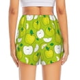 thumbnail image 2 of Lsque Green Apple Printed Women's Running Shorts with Liner Pockets,Elastic Quick Dry Workout Athletic Gym Yoga Shorts,Womens High Waist Shorts-XX-Large, 2 of 9
