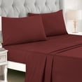 thumbnail image 3 of 9-Piece Burgundy Black Comforter Set, Soft Geometric Striped Quilted Lightweight Bed in a Bag with Comforter & Sheet Set for All Seasons, Queen Size, 3 of 7