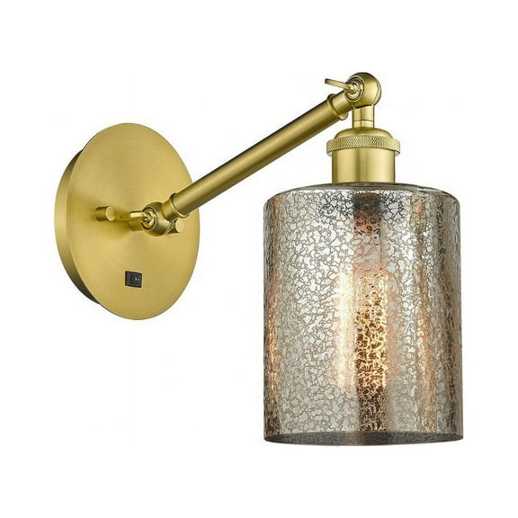317-1W-SG-G116-LED-Innovations Lighting-Caledonia - 1 Light Wall Sconce In Industrial Style-11.38 Inches Tall and 5.3 Inches Wide Satin Gold Mercury