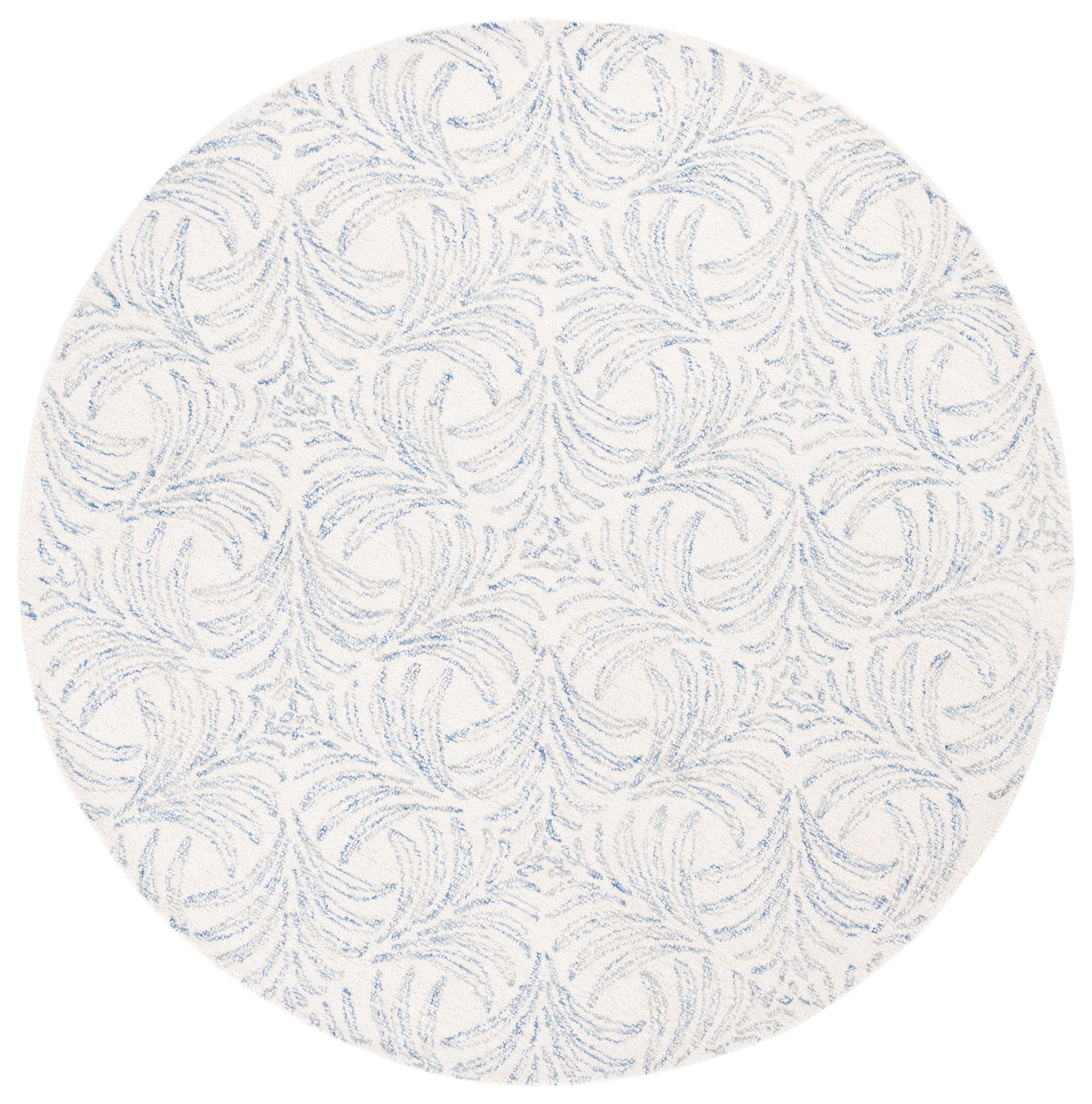 Safavieh Jardin Thaddeus Leaves Area Rug, Ivory/Blue, 6' x 6' Round