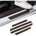 thumbnail image 1 of 4 Pieces Door Sill Protection, Universal Auto Car Door Sill Protection, Car Door Threshold Sticker, Anti-Dirt Car Door Bars Soft Rubber PVC（Red）, 1 of 5