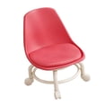 thumbnail image 3 of Taburete con ruedas bajo Taburete corto con respaldo Silla giratoria de 360  degree Taburete con ruedas pequeño Asiento de cuero PU resistente al desgaste Rojo BLESIY Asiento rodante bajo, 3 of 8