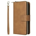 thumbnail image 2 of For Iphone 14 9 Card Slots Zipper Wallet Bag Leather Phone Case (Brown),iPhone 15 Pro Max, 2 of 6