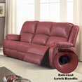 thumbnail image 5 of Modern Red Synthetic Leather Motion Sofa 220×80×75cm with External Latch Handle, 5 of 5