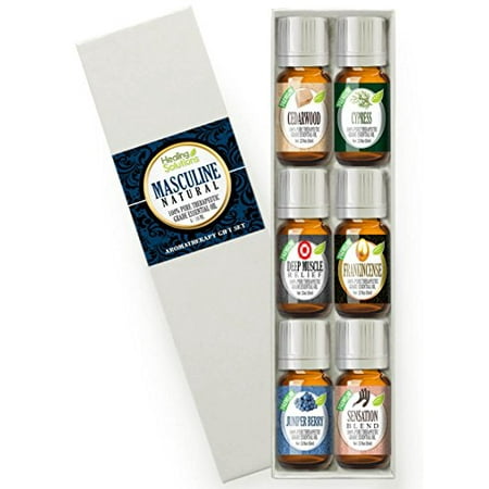 Essential Natural - Natural Masculinity Set 100% Pure, Best Therapeutic Grade Essential Oil Kit - 6/10mL