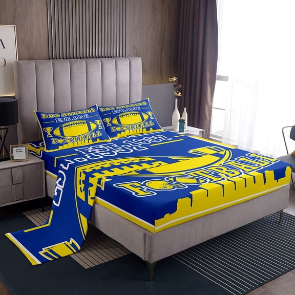 Erosebridal American Football Sheet Set Twin,Sport Theme Bedding Sets Twin Size,Ball Game Decor(Los Angeles),3pcs